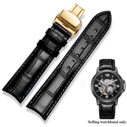 20mm 21mm 22mm Curved End Cowhide Leather Watchband for Rossini Arc Watch Band Strap 8633 617793 5793 5726 616725/5715/6713 Blue