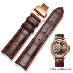 20mm 21mm 22mm Curved End Cowhide Leather Watchband for Rossini Arc Watch Band Strap 8633 617793 5793 5726 616725/5715/6713 Blue