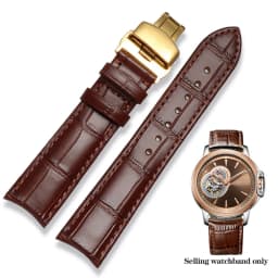 20mm 21mm 22mm Curved End Cowhide Leather Watchband for Rossini Arc Watch Band Strap 8633 617793 5793 5726 616725/5715/6713 Blue