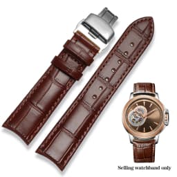 20mm 21mm 22mm Curved End Cowhide Leather Watchband for Rossini Arc Watch Band Strap 8633 617793 5793 5726 616725/5715/6713 Blue