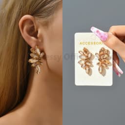 2025 Luxury Green Rhinestone Piercing Earrings For Women Vintage Geometric Wings Pendientes Elegant Statement Jewelry Wholesale