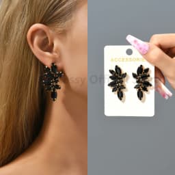 2025 Luxury Green Rhinestone Piercing Earrings For Women Vintage Geometric Wings Pendientes Elegant Statement Jewelry Wholesale