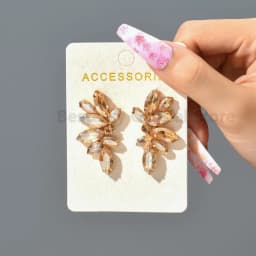 2025 Luxury Green Rhinestone Piercing Earrings For Women Vintage Geometric Wings Pendientes Elegant Statement Jewelry Wholesale