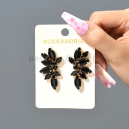 2025 Luxury Green Rhinestone Piercing Earrings For Women Vintage Geometric Wings Pendientes Elegant Statement Jewelry Wholesale