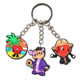 Fashion 3D Cute Bad Bunny Heart Keychain Keyring For Women Men Rubber Car Keychain Keyfob Trinket Bag Pendant Accessories