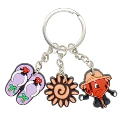 Fashion 3D Cute Bad Bunny Heart Keychain Keyring For Women Men Rubber Car Keychain Keyfob Trinket Bag Pendant Accessories