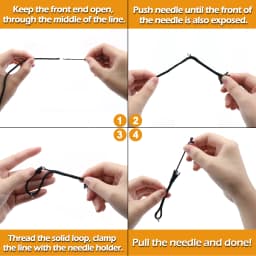 7Pcs Reverse Latch Needle Rigging Needle Fishing Assist Cord Ring Splicing Treatment Ropes Woolen UHMWPE Kevlar Line Accessories