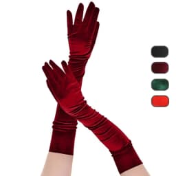 Multicolor 3 Lengths Noble Banquet Style Women Gold Velvet Long Dinner Dress Gloves Black Warm Elastic Driving Spring Autumn BK