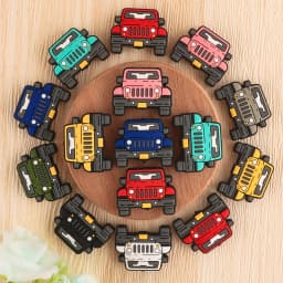 Kovict 5/10Pcs Silicone Beads Car Airplane Rainbow Rocket Bead For Jewelry Making DIY Keychain Necklace Bracelet Accessories