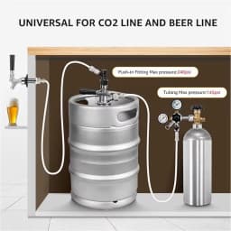 Plastic Quick Joint,3/8" X 7/16" FFL Push-fit Fitting for 9.52mm Tube Line,Homebrew Quick Connector for Ball Lock Beer Dispenser