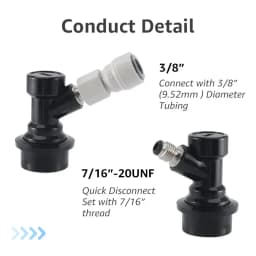 Plastic Quick Joint,3/8" X 7/16" FFL Push-fit Fitting for 9.52mm Tube Line,Homebrew Quick Connector for Ball Lock Beer Dispenser