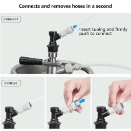 Plastic Quick Joint,3/8" X 7/16" FFL Push-fit Fitting for 9.52mm Tube Line,Homebrew Quick Connector for Ball Lock Beer Dispenser