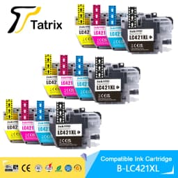Tatrix High Capacity LC421XL LC421 421XL Compatible Ink Cartridge For Brother DCP-J1050DW MFC-J1010DW DCP-J1140DW Printer
