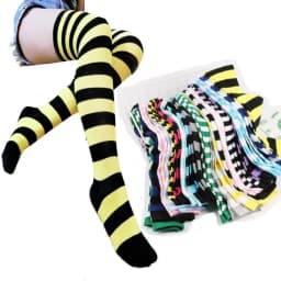 Long Socks Women Thigh High Stockings Ladies Girls White Striped Over Above Knee Sock Cute Christmas Blue Cosplay Lolita 2025