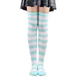 Long Socks Women Thigh High Stockings Ladies Girls White Striped Over Above Knee Sock Cute Christmas Blue Cosplay Lolita 2025