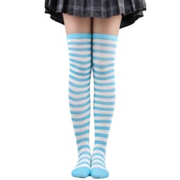 Long Socks Women Thigh High Stockings Ladies Girls White Striped Over Above Knee Sock Cute Christmas Blue Cosplay Lolita 2025