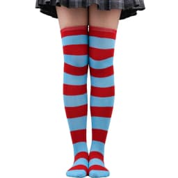 Long Socks Women Thigh High Stockings Ladies Girls White Striped Over Above Knee Sock Cute Christmas Blue Cosplay Lolita 2025