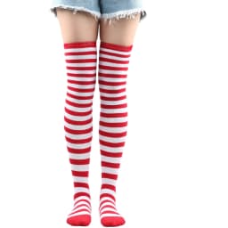 Long Socks Women Thigh High Stockings Ladies Girls White Striped Over Above Knee Sock Cute Christmas Blue Cosplay Lolita 2025