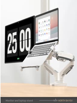 Desktop NB F160 + FP-2 Gas Spring Dual Arm for 17"-27" Monitor Holder + 10"-17" Laptop Support Air Press Mount Stand Load 2-9kg