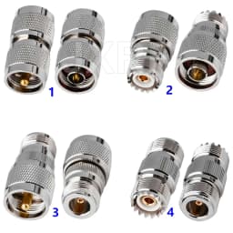 JXRF SMA BNC UHF To SMA SMB MCX MMCX BNC TNC UHF N F Type SO239 PL259 RF Coaxial Coax Adapter Connector Combination 4 Piece