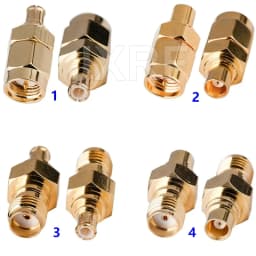 JXRF SMA BNC UHF To SMA SMB MCX MMCX BNC TNC UHF N F Type SO239 PL259 RF Coaxial Coax Adapter Connector Combination 4 Piece