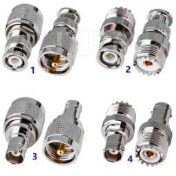 JXRF SMA BNC UHF To SMA SMB MCX MMCX BNC TNC UHF N F Type SO239 PL259 RF Coaxial Coax Adapter Connector Combination 4 Piece