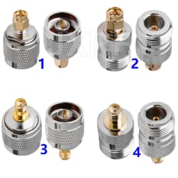 JXRF SMA BNC UHF To SMA SMB MCX MMCX BNC TNC UHF N F Type SO239 PL259 RF Coaxial Coax Adapter Connector Combination 4 Piece