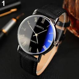 Geneva Brand Men's Popular Wrist Watches Fashion Blue Light Roman Literal Business Men's Watch Quartz Wristwatches Reloj Hombre