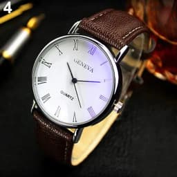 Geneva Brand Men's Popular Wrist Watches Fashion Blue Light Roman Literal Business Men's Watch Quartz Wristwatches Reloj Hombre