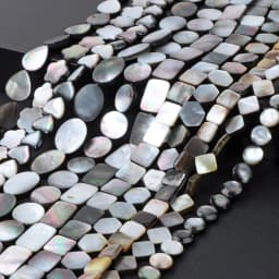 Natural Gray Black Shell Beads Round Square Mother of Pearl Shell Beads for Jewelry Making DIY Charm Necklace Bracelet Earrings