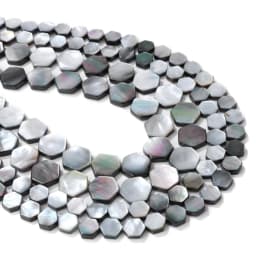Natural Gray Black Shell Beads Round Square Mother of Pearl Shell Beads for Jewelry Making DIY Charm Necklace Bracelet Earrings