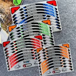 8PCS 10in 12in 13in 14 in Universal Motorcycle Wheel Tire Stickers Reflective Rim Tape Motorbike Bicycle Decals (for one wheel)