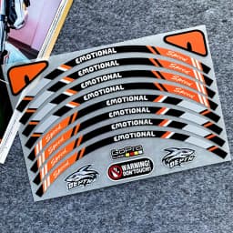 8PCS 10in 12in 13in 14 in Universal Motorcycle Wheel Tire Stickers Reflective Rim Tape Motorbike Bicycle Decals (for one wheel)
