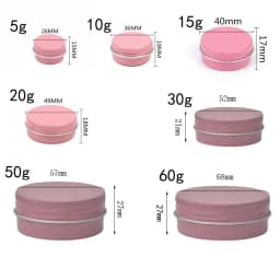 10Pcs/lots 5g-60g Metal Round Cosmetic Tins Aluminum Empty Candles Cans Storage Jars with Screw Lids For Lip Balm Salve Spices
