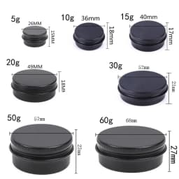10Pcs/lots 5g-60g Metal Round Cosmetic Tins Aluminum Empty Candles Cans Storage Jars with Screw Lids For Lip Balm Salve Spices