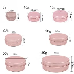 10Pcs/lots 5g-60g Metal Round Cosmetic Tins Aluminum Empty Candles Cans Storage Jars with Screw Lids For Lip Balm Salve Spices