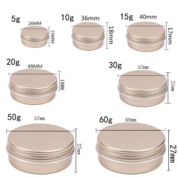 10Pcs/lots 5g-60g Metal Round Cosmetic Tins Aluminum Empty Candles Cans Storage Jars with Screw Lids For Lip Balm Salve Spices