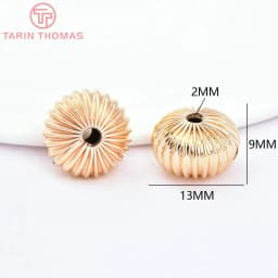(7455) 6PCS 7x5MM 24K Gold Color Plated Brass Spacer Beads Bracelet Beads High Quality Diy Jewelry Accessories Wholesale
