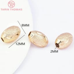 (7455) 6PCS 7x5MM 24K Gold Color Plated Brass Spacer Beads Bracelet Beads High Quality Diy Jewelry Accessories Wholesale