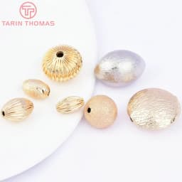 (7455) 6PCS 7x5MM 24K Gold Color Plated Brass Spacer Beads Bracelet Beads High Quality Diy Jewelry Accessories Wholesale