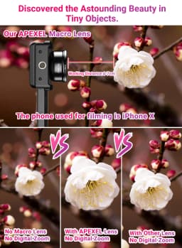 APEXEL New Upgraded 4K HD 100mm Macro Lens With CPL Filter Universal Clamp Micro Lenses for iPhone Samsung and All Smartphones