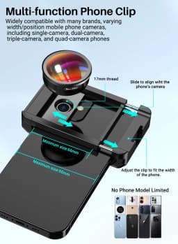 APEXEL New Upgraded 4K HD 100mm Macro Lens With CPL Filter Universal Clamp Micro Lenses for iPhone Samsung and All Smartphones