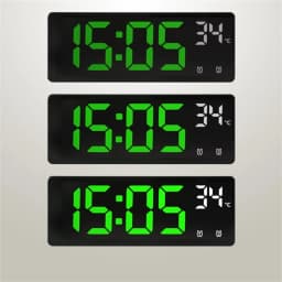 Voice Control Digital Alarm Clock Temperature Dual Alarm Snooze Desktop Table Clock Night Mode 12/24H LED Clock Watch