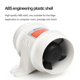 12V/24V 40A ABS Quiet Air Blower Water Resistant High Air Flow In-Line Blower Marine Bilge Boat Blower Motor Plastic