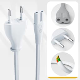 Premium Euro Power Cord TPE 2-Prong EU to Figure 8 IEC C7 Power Cable for XiaoMi PS5 PS4 Apple TV Xbox Mac Mini Power Kabel Cord