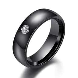Fashion Men Women Black White Colorful Ring Ceramic Ring For Women With Crystal Wedding Band Ring Width 6mm Size 6-10