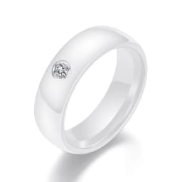 Fashion Men Women Black White Colorful Ring Ceramic Ring For Women With Crystal Wedding Band Ring Width 6mm Size 6-10