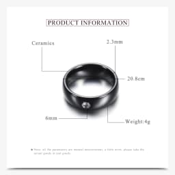 Fashion Men Women Black White Colorful Ring Ceramic Ring For Women With Crystal Wedding Band Ring Width 6mm Size 6-10