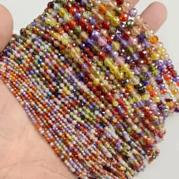 Small 2 3 4 MM Natural Faceted Zircon Stone Beads For Making Bracelet Necklace Ring Waist chain Accessries DIY Shine Jewelry