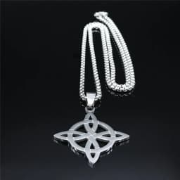 Stainless Steel Witchcraft Witch's Celtic Knot Geometry Necklace Men/Women Wicca Necklaces Witch Jewelry nudo de bruja N4273